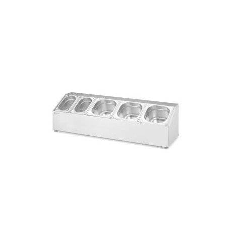 Suport pentru recipiente Gastronorm, HENDI, 5 compartimente, 745x245x(H)215mm