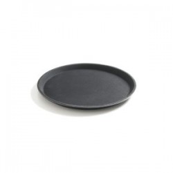 Tava servire rotunda, diam. 46 cm, poliester armat cu fibra de sticla cu strat anti-alunecare, neagra