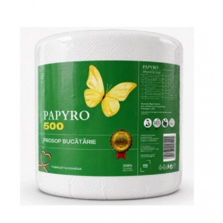 Prosop hartie Papyro 500G, 2 Straturi, 60M, 22x20 cm, 300 Foi