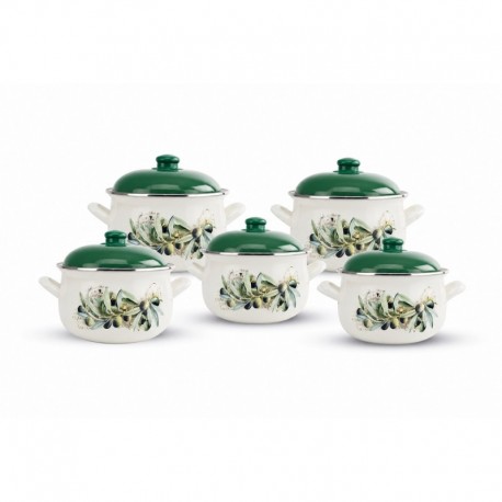 Set 10 piese cratite emailate Arian Masline