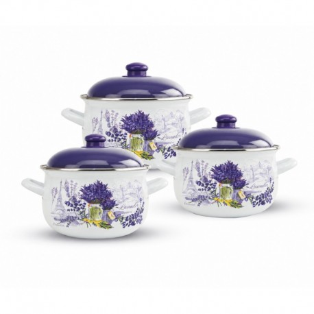 Set 6 piese cratite emailate Arian Lavanda