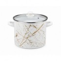 Arian Oala emailata cu capac 20 cm 4.8L Ivory