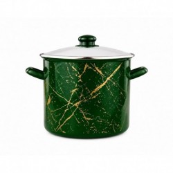 Arian Oala emailata cu capac 20 cm 4.8L Green
