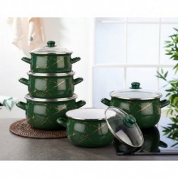 Set 10 piese cratite emailate Arian Green