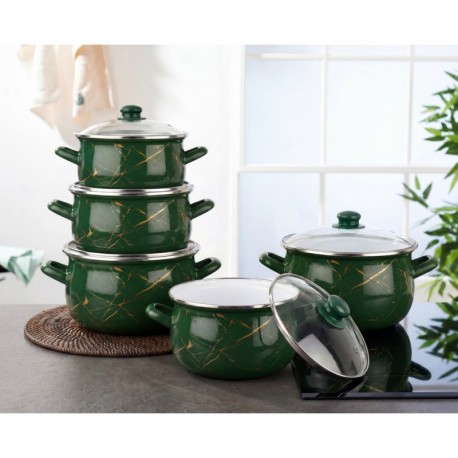 Set 10 piese cratite emailate Arian Green
