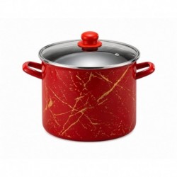 Arian Oala emailata cu capac 20 cm 4.8L Red