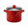 Arian Oala emailata cu capac 20 cm 4.8L Red