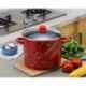 Arian Oala emailata cu capac 20 cm 4.8L Red