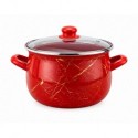 Arian Cratita emailata cu capac 26 cm 7.8L Red