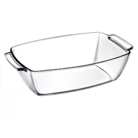 Vas termorezistent adanc Pașabahçe Borcam, rectangular, sticla termorezistenta, 4.4L, 23 x 38 x 9cm
