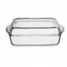 Vas termorezistent rectangular Pașabahçe Borcam, cu capac, 2.75 L