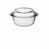 Vas termorezistent cu capac Borcam, rotund, sticla termorezistenta, 25 x 22cm, inaltime 8cm, 2175ml