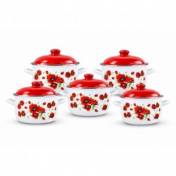 Set 10 piese cratite emailate Arian Mac rosu