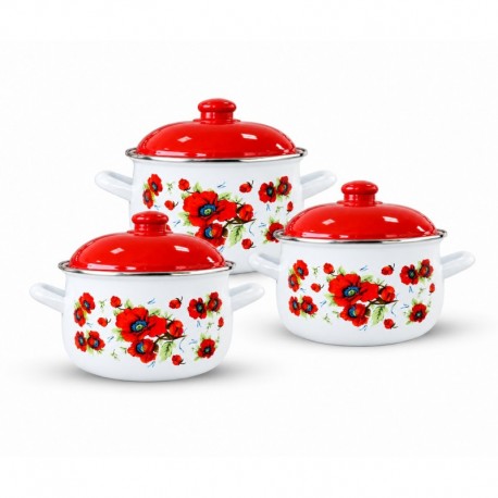 Set 6 piese cratite emailate Arian Mac rosu