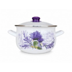 Cratiță emailată cu capac 20 cm 3,8 L Arian Lavanda