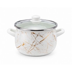 Cratiță emailată cu capac 24 cm 6,2 L Arian Ivory