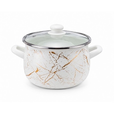 Cratiță emailată cu capac 24 cm 6,2 L Arian Ivory