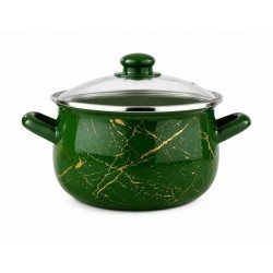 Cratiță emailată cu capac 22 cm 4,8 L Arian Green