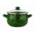 Cratiță emailată cu capac 20 cm 3,8 L Arian Green