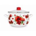 Cratiță emailată cu capac 26 cm 7,8 L Arian Flori de câmp