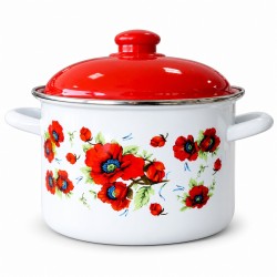 Oală emailată adâncă 22 cm 6,3 L Arian Flori de câmp