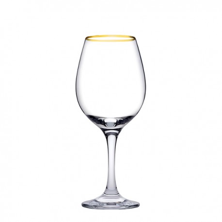 Set 6 Pahare cu picior pentru vin, Pasabahce Amber Gold, 460 ml